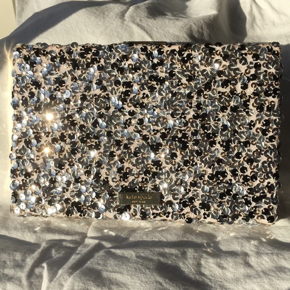 NWOT Kate Spade Emanuelle Blush Sequin Clutch